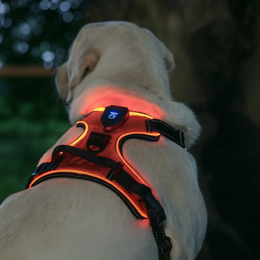 TugTail Night Glow LED Dog Harness