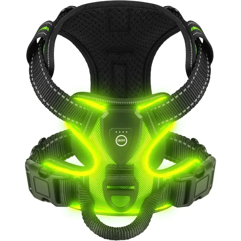 TugTail Night Glow LED Dog Harness